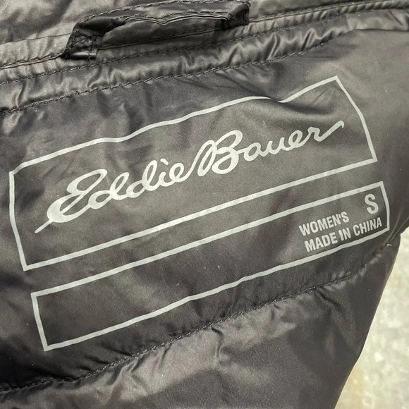 Eddie Bauer Black Down Filled Jacket Coat Women’s Small - Picture 2 of 12